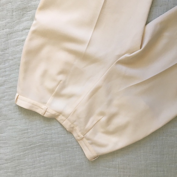 Cream Vintage High Waisted Pleated Trousers - Picture 3 of 8